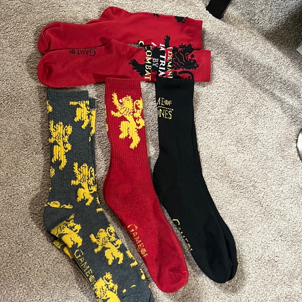 Game of thrones Lannister Mens Socks Bundle